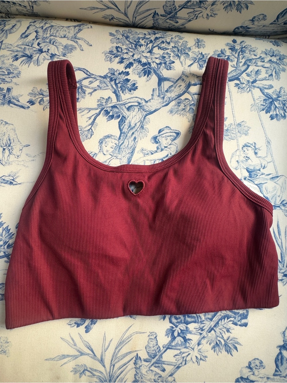 Lululemon Nulu Maroon Ribbed Heart Bra sz XS